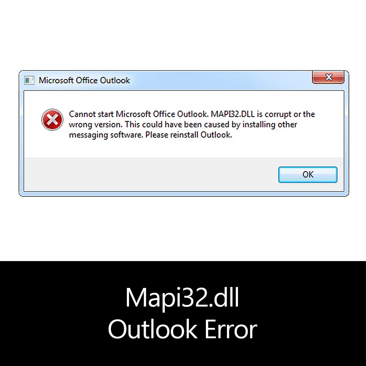 cannot open outlook mapi32.dll corrupt