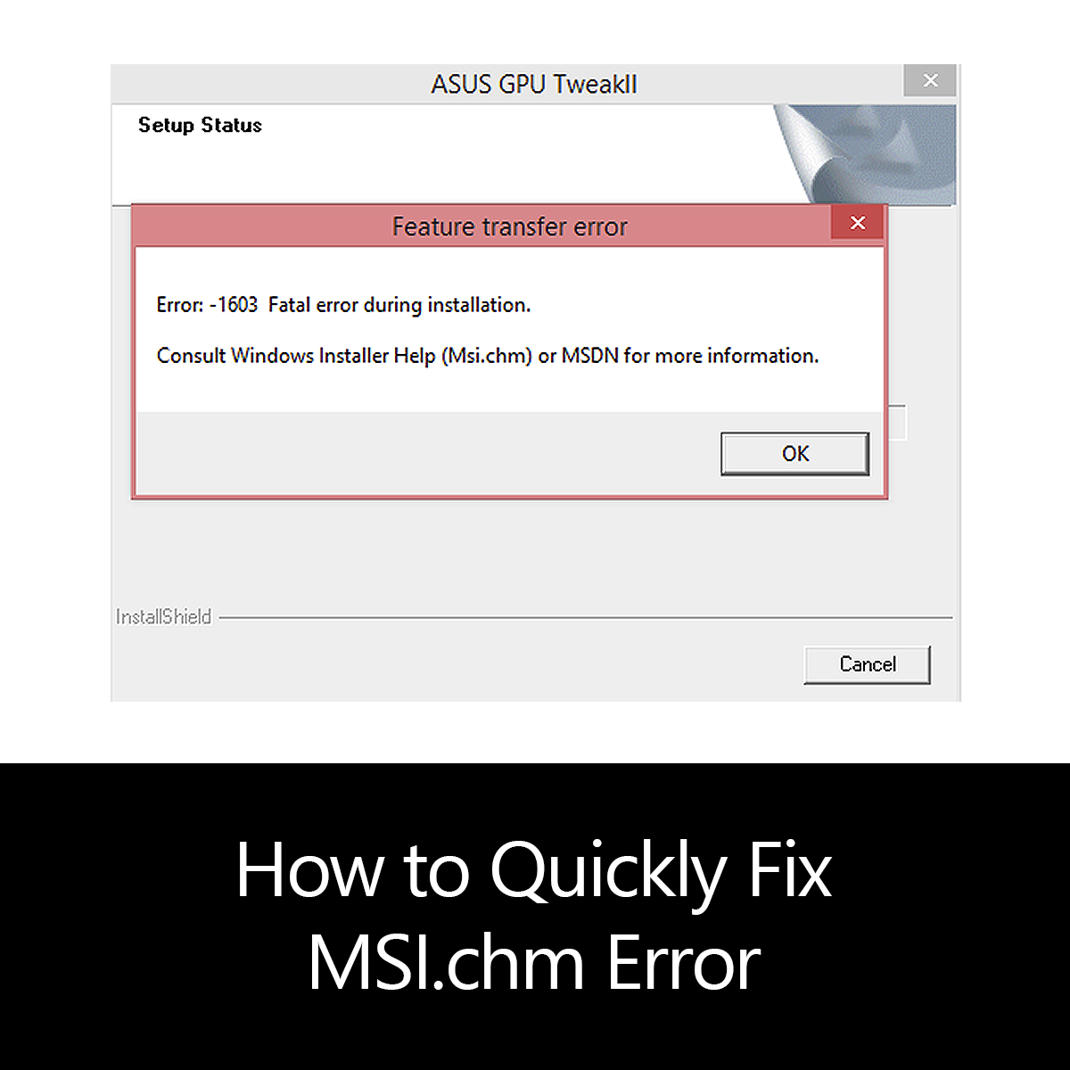 técnico de instalación de Windows msi.chm error