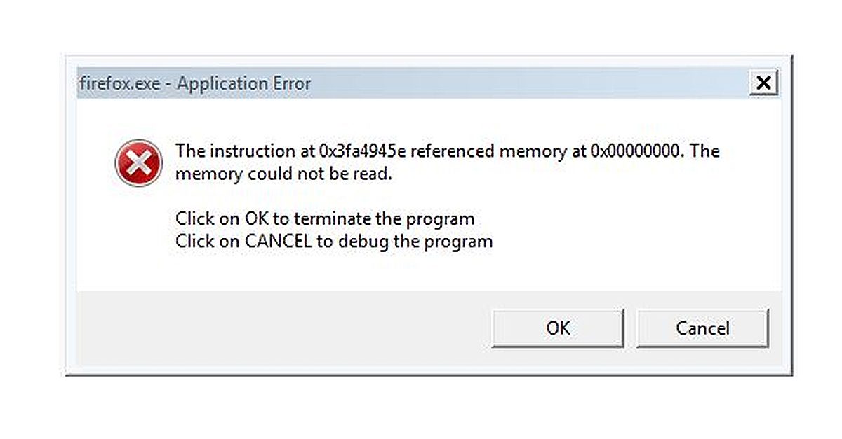 Error symbol referencing errors. The instruction at 0x76171679. The instruction at "0x7713055f". The Memory could not be read. The instruction at 0x773.