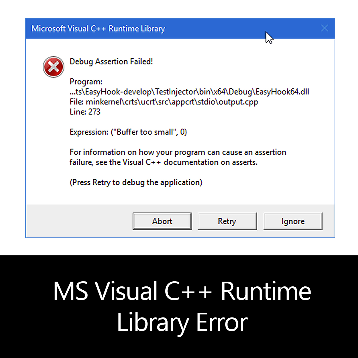 microsoft visual c++ runtime library error windows 8