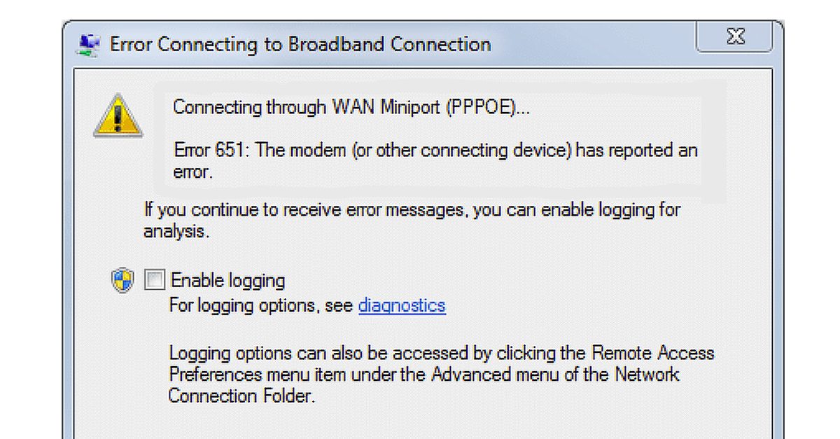 Solucione el error 651 en su PC ErrorTools