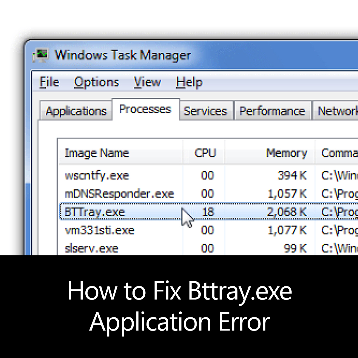 bttray.exe - system error
