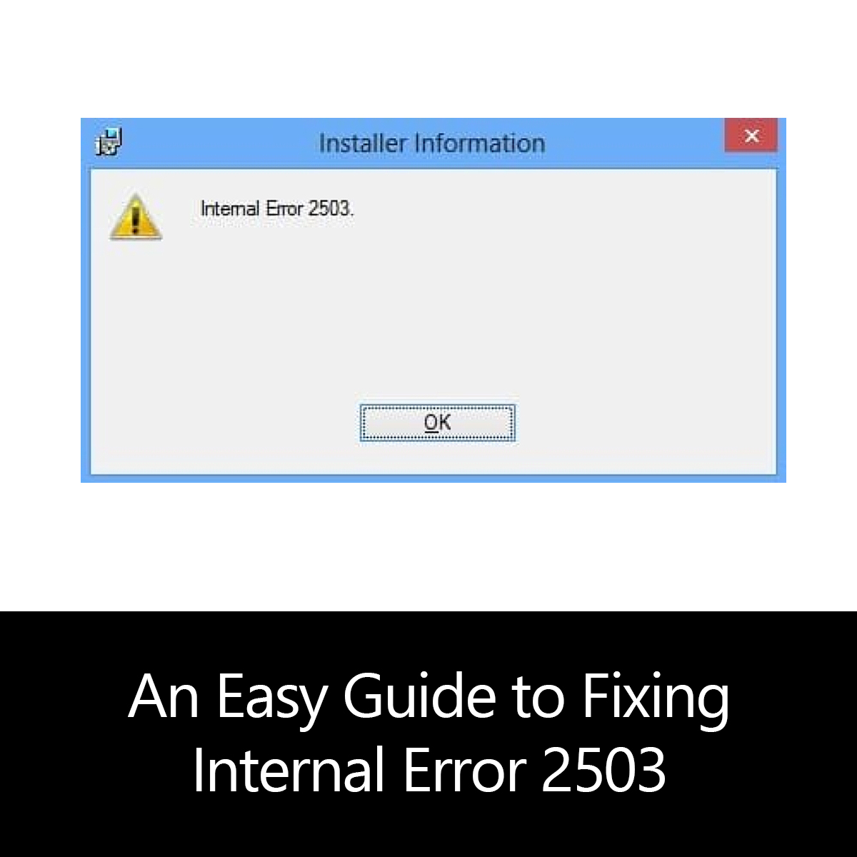 An Easy Guide To Fixing Internal Error 2503 Error Tools