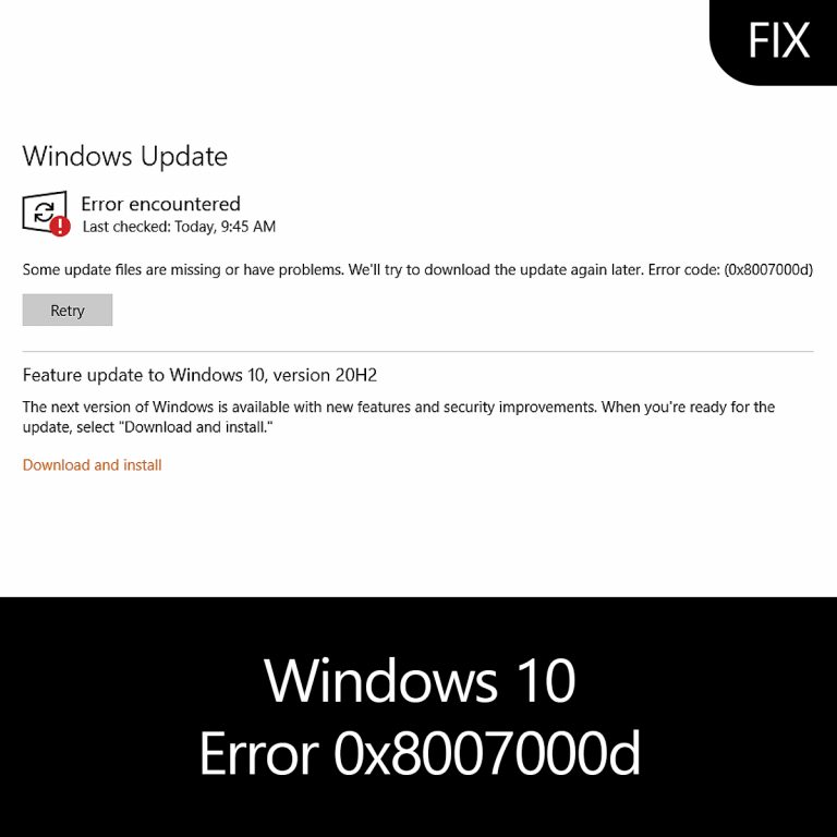 Error Code 0x8007000d and how to fix it - Error Tools