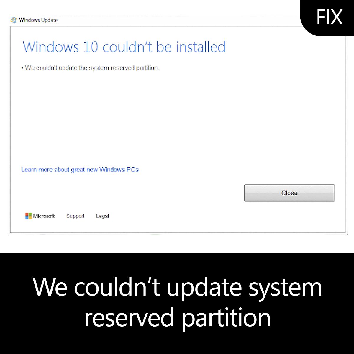 windows 10 cannot update reserved partition