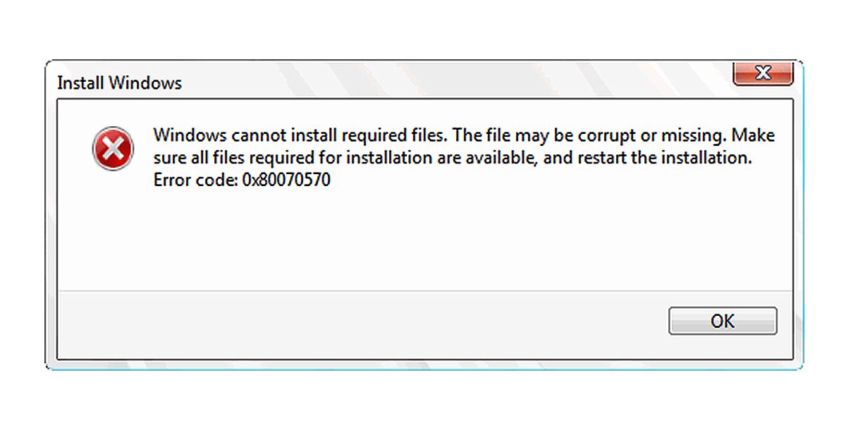How To Fix Windows 10 Error Code 0x80070570 - ErrorTools
