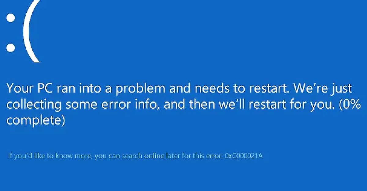 Fix STOP 0XC000021A, error in Windows 10 - ErrorTools