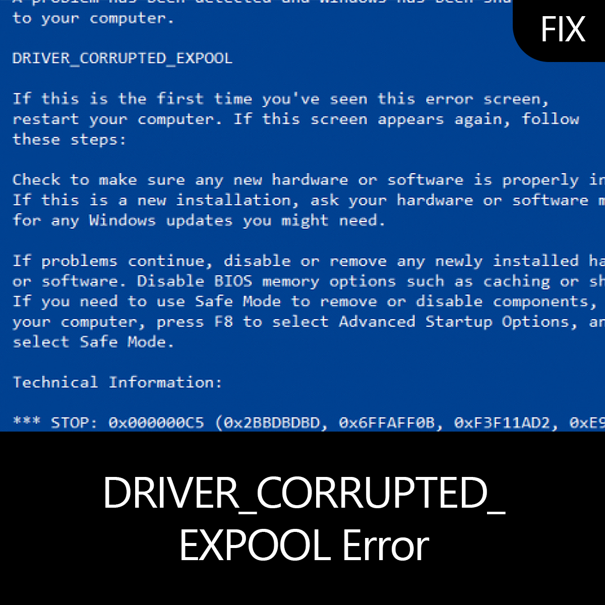 stop code driver corrupted expool