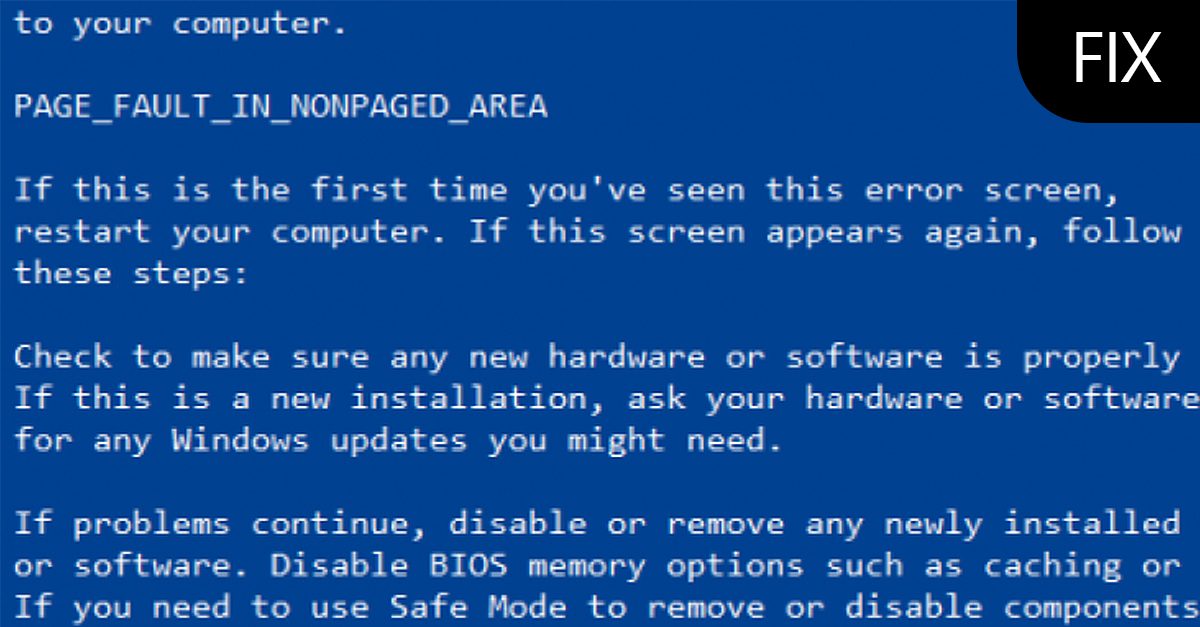 Fix PAGE_FAULT_IN_NONPAGED_AREA 0x00000050 ErrorTools