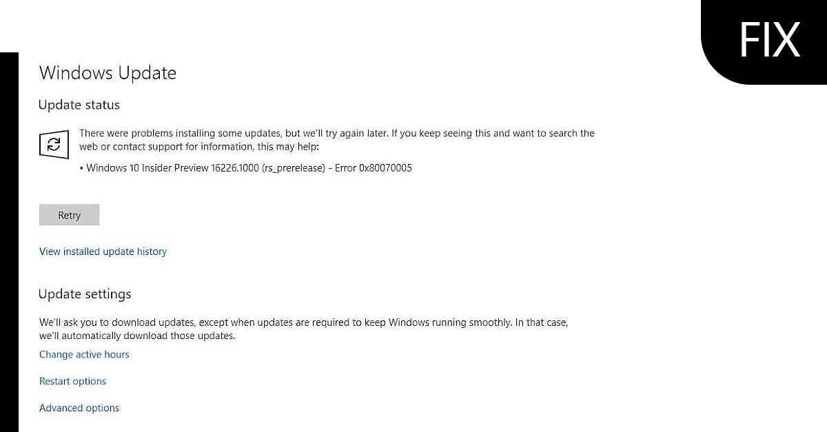 Fix Windows Update Install Error 0x80070005 ErrorTools