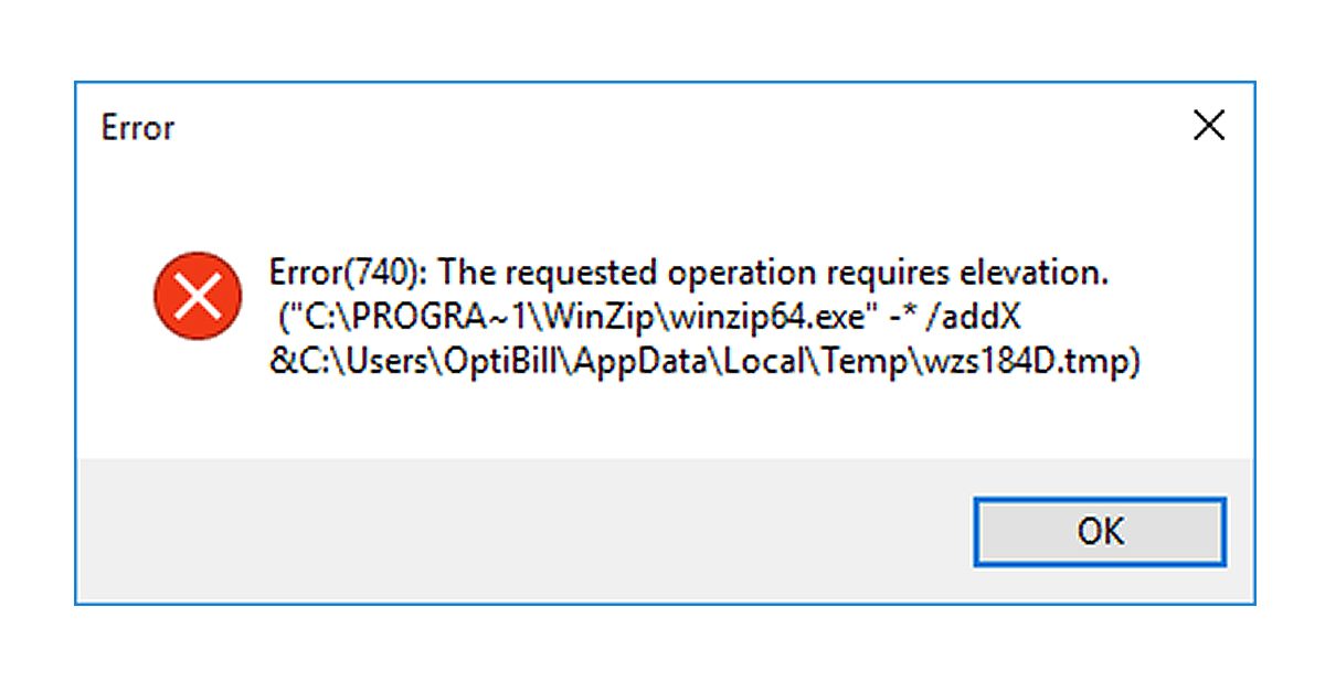 错误 740 请求的操作需要提升 ErrorTools