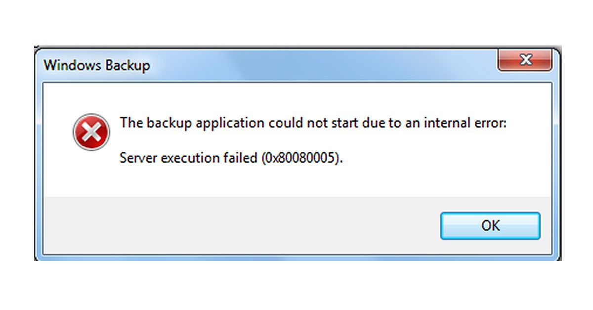 Fix The Backup Application Could Not Start - ErrorTools