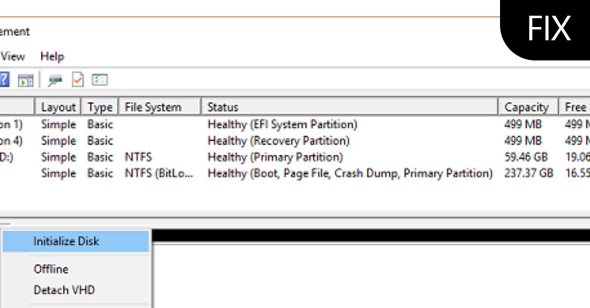 Arreglar No se puede inicializar el disco en Windows 10 - ErrorTools