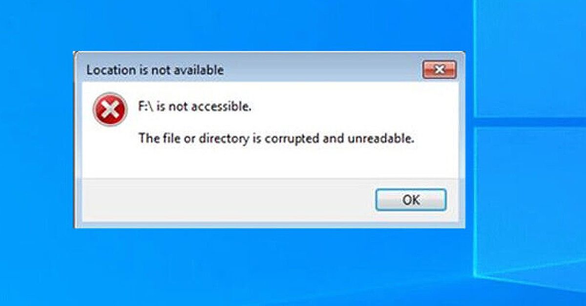 File or directory is corrupted and unreadable ErrorTools