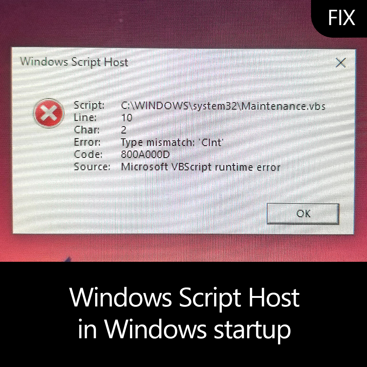 script host error windows 10