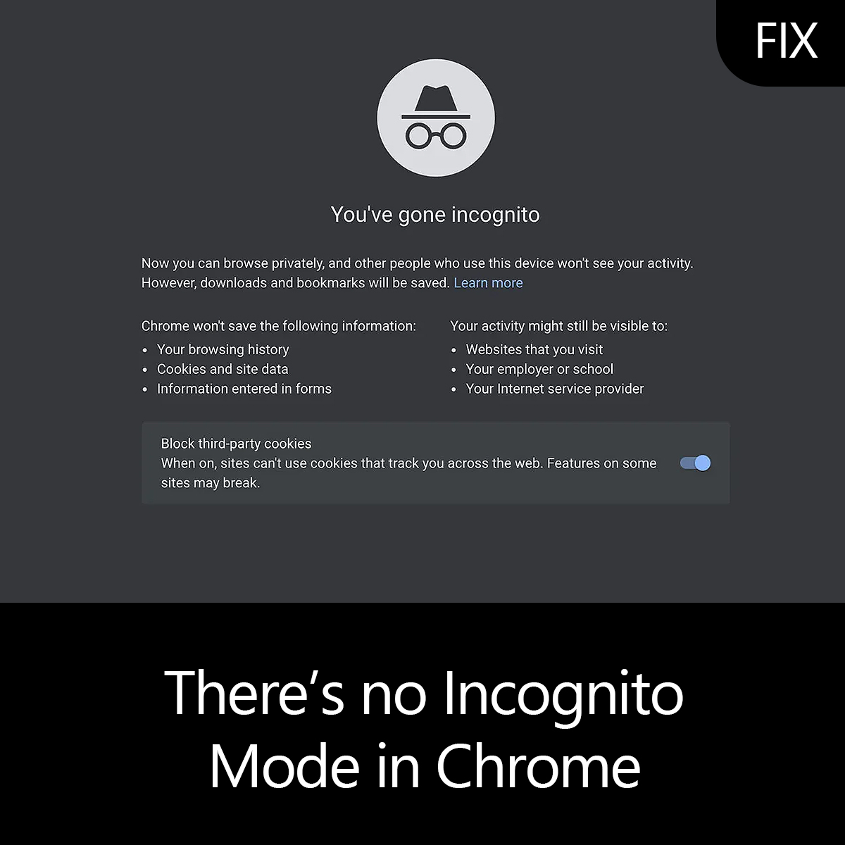 incognito mode not available in chrome