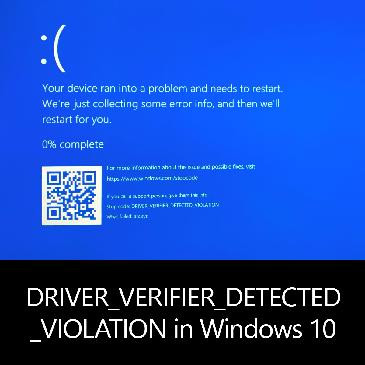 Ошибка driver verifier iomanager violation