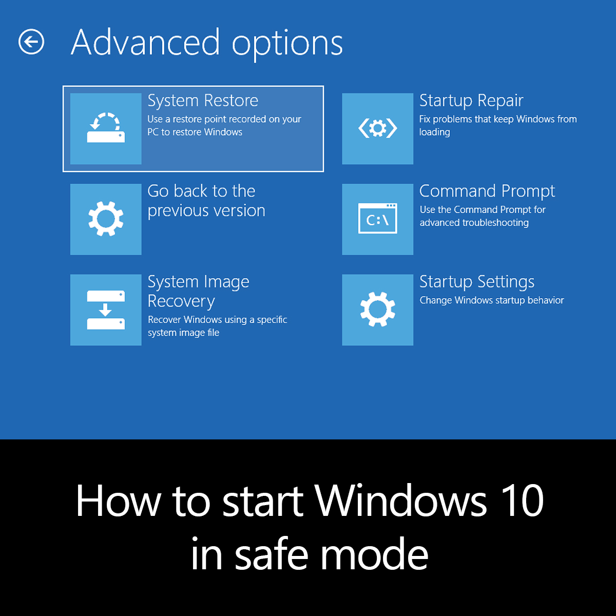safe mode di windows 10