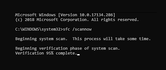 command prompt SFC scan