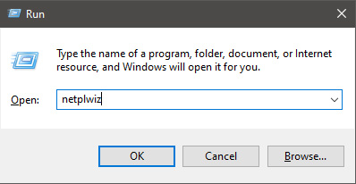 输入 netplwiz 运行对话框