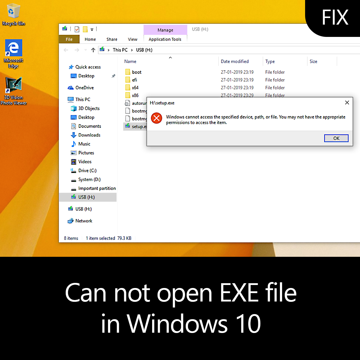 exe file not opening in windows 10