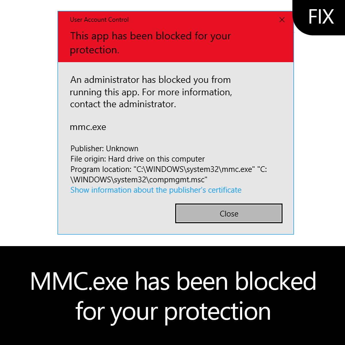 mmc.exe blocked windows 10