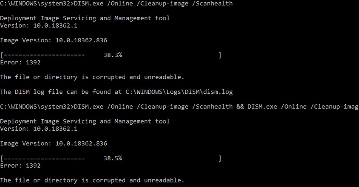 修复 Windows 1392 中的 Dism.exe 错误 10 ErrorTools