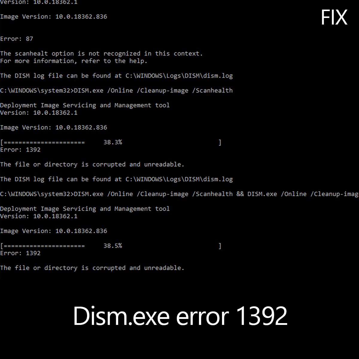 Como corrigir o erro 1392 Dism.exe no computador Windows