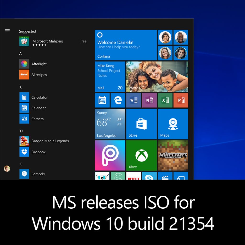 windows 10 build 21354 iso download