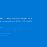 Windows10の青から黒への死の色の画面