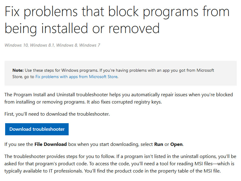utilitaire de résolution des problèmes Microsoft