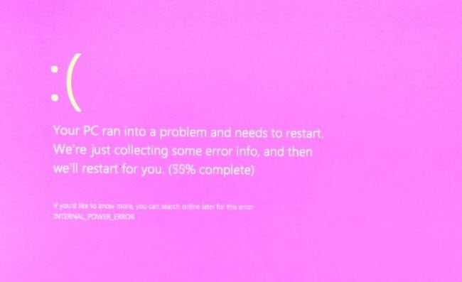 pink screen of death