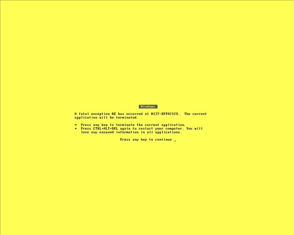 yellow screen of death