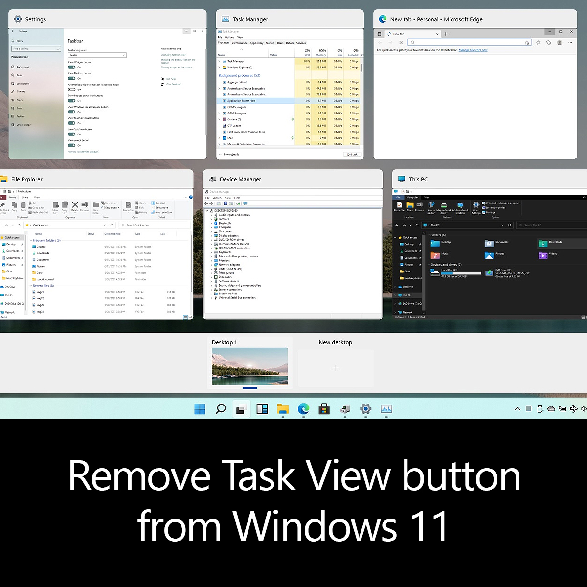windows 10 remove task view