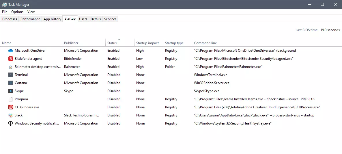 program in task manager with details