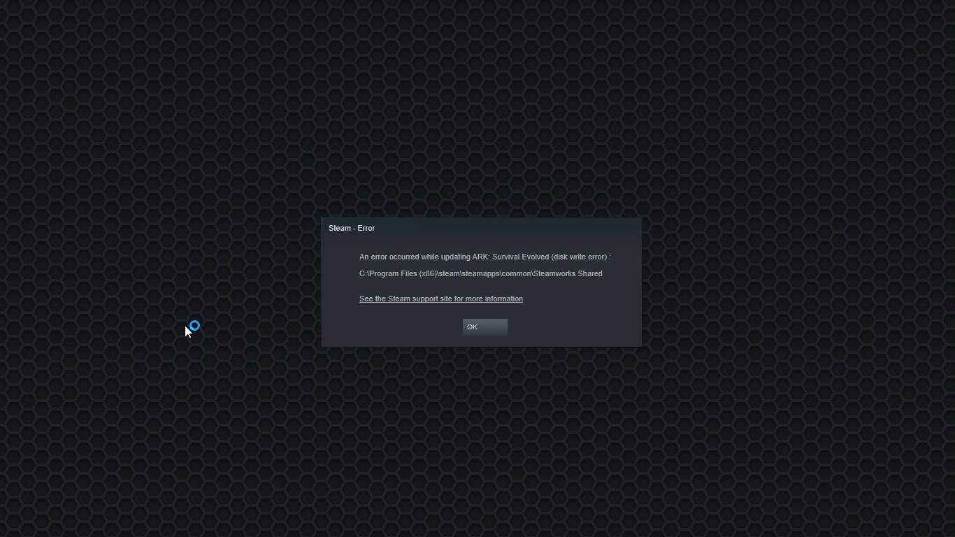 steam disk write error