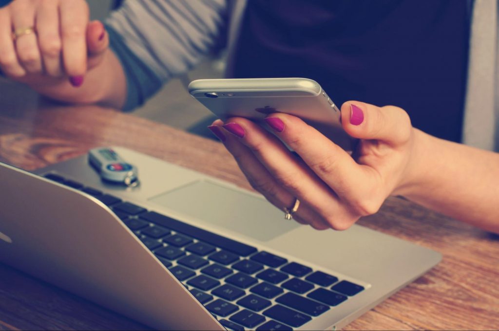 A phone and a laptop